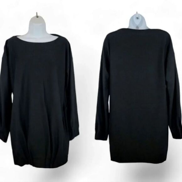 NEW Dusica Sacks Kotur Pleat Front Bateau Mini Tunic Dress Size 2 US Size 4/6 - Picture 1 of 11